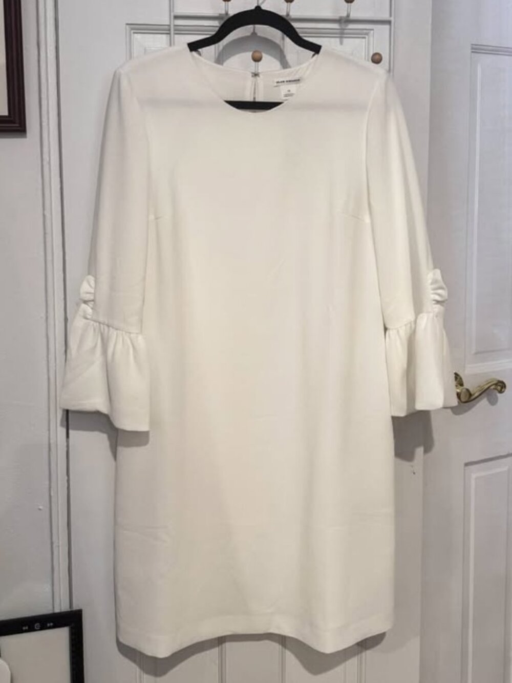 Club Monaco Archibelle White Bell Sleeve Shift Dress Size 12
